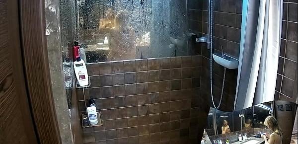  Voyeur Shower bathroom - 2 girlfriend showering together